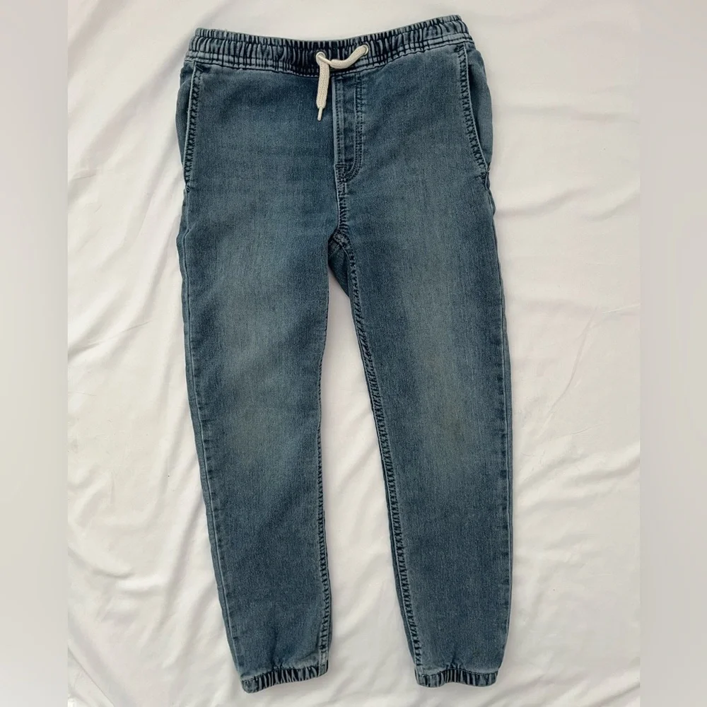 GAP Kids Boys Denim Jogger Jeans Size 8 Pull-On Elastic Waist Blue - Picture 2 of 7